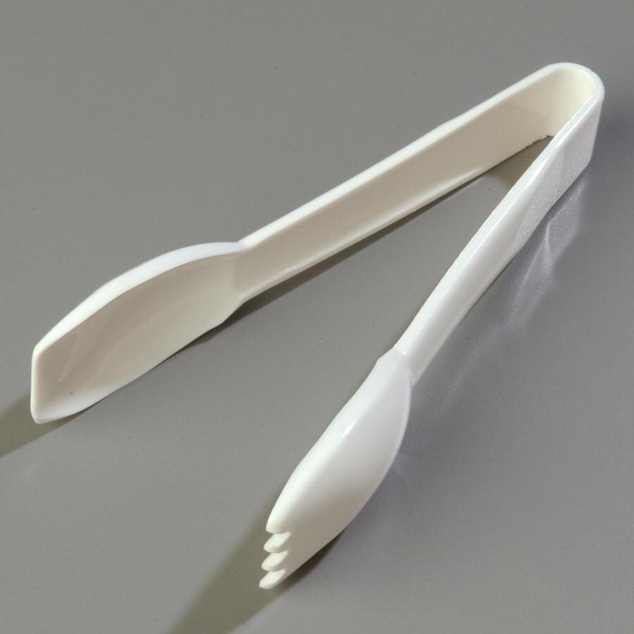 Carlisle 460602 White Plastic Salad Tong 6"