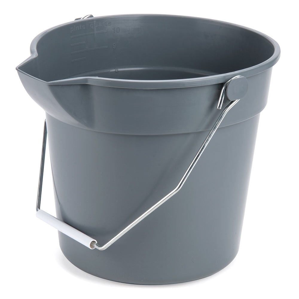 10 Quart Gray Plastic Utility Bucket