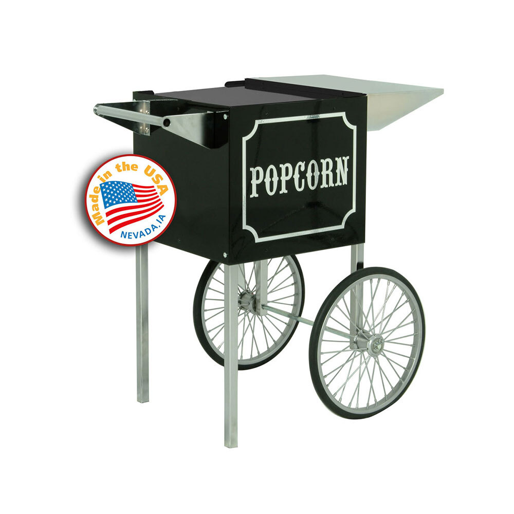 Paragon 3080820 Small Black and Chrome Popcorn Cart for 4 oz. Poppers