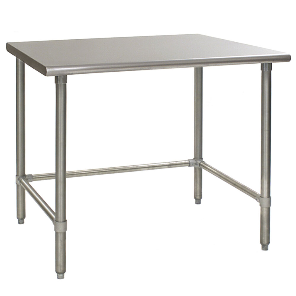 Eagle Group T2460GTB 24" x 60" Open Base Stainless Steel Commercial Stainless Steel Commercial Work Table