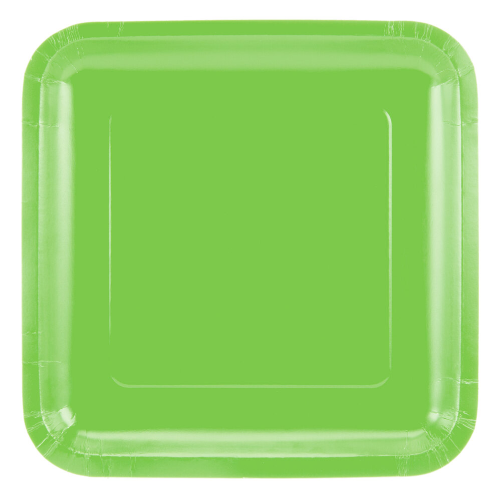 Creative Converting 453123 7" Fresh Lime Green Square Paper Plate 180