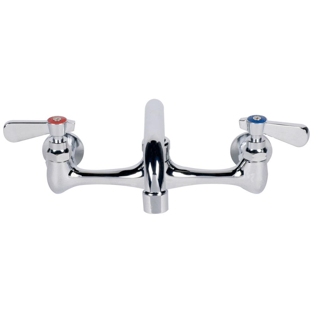 Wall Mounted Faucet with 8" Centers and 8" Swing Nozzle