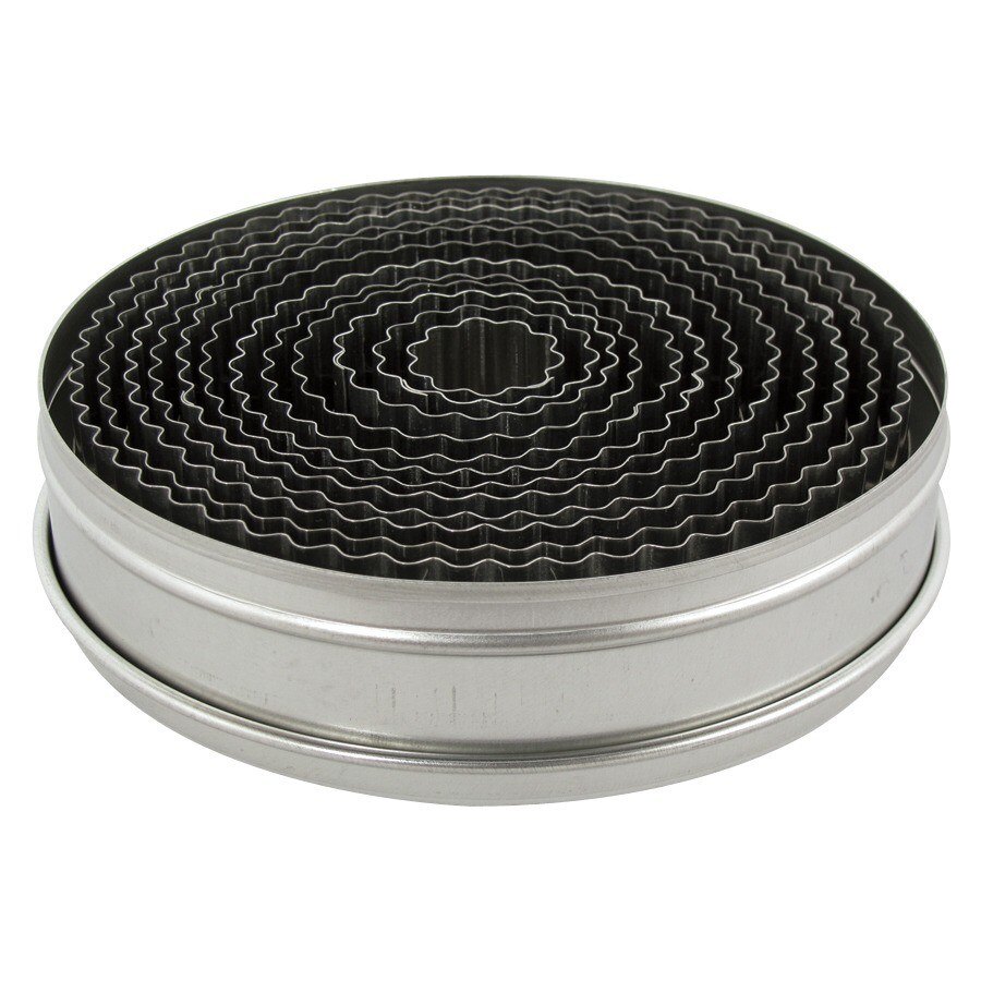 Ateco 5407 12 Piece Stainless Steel Round Fluted Cutter Set (August