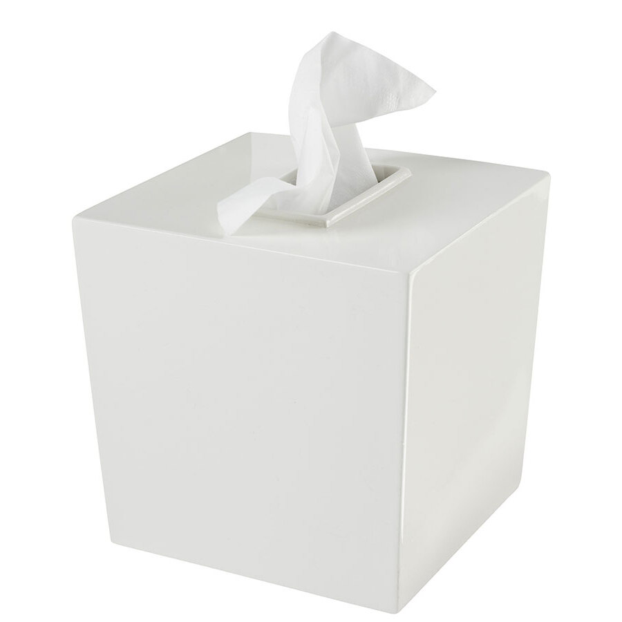 Spa White Hotel Tissue Box Cover