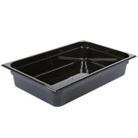 Carlisle 10401B03 StorPlus Full Size Black High Heat Plastic Food Pan - 4" Deep