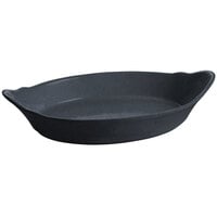Tablecraft CW1720MBS 1.3 Qt. Midnight with Blue Speckle Oval Au Gratin Dish