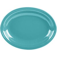 Fiesta® Dinnerware from Steelite International HL457107 Turquoise 11 5/8" x 8 7/8" Oval Medium China Platter - 12/Case