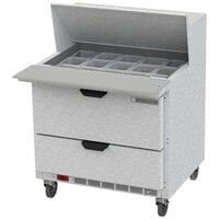 Beverage-Air SPED36HC-15M-2 36" 2 Drawer Mega Top Refrigerated Sandwich Prep Table