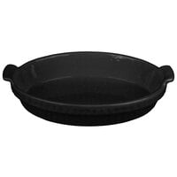 Tablecraft CW1380BKGS 1.5 Qt. Black with Green Speckle Cast Aluminum Small Shallow Oval Casserole Dish