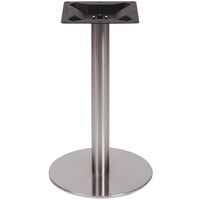 BFM Seating Elite Standard Height Outdoor / Indoor 18" Brushed Stainless Steel Round Table Base