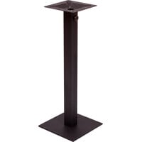 BFM Seating Margate Bar Height Outdoor / Indoor 20" Black Square Table Base with Umbrella Hole