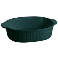Tablecraft CW2095HGNS Hunter Green with White Speckle 4 Qt. Oval Casserole Dish with Ridges