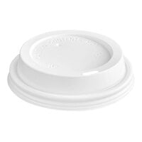 Choice White Hot Paper Cup Travel Lid for 10-24 oz. Standard Cups and 8 oz. Squat Cups - 1000/Case
