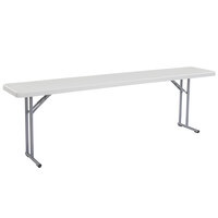 National Public Seating BT1896 18" x 96" Speckled Gray Plastic Folding Seminar Table