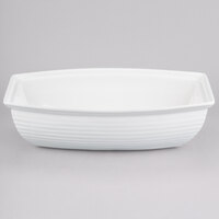 Tablecraft CW3195W 8 Qt. White Cast Aluminum Oblong Salad Bowl