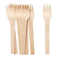 Bambu® 061500 Veneerware® 6 1/2" Disposable Bamboo Fork - 25/Pack