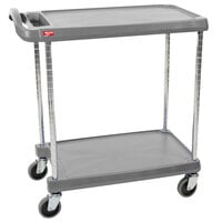 Metro myCart MY2636-25G Gray Utility Cart with Two Shelves and Chrome Posts - 28" x 40"