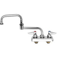 T&S B-1130 Deck Mounted Workboard Faucet with 3 1/2" Centers - 18" Double Jointed Swing Nozzle