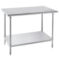 Advance Tabco AG-244 24" x 48" 16 Gauge Stainless Steel Work Table with Galvanized Undershelf