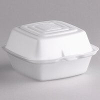 Dart 50HT1 5" x 5" x 3" White Foam Hinged Lid Container - 500/Case