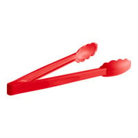Cambro 12TGS404 Lugano 12" Red Scallop Grip Plastic Tongs
