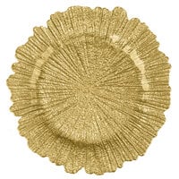 Charge It by Jay 13" Round Reef Gold Glass Charger Plate - 12/Pack