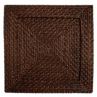 Charge It by Jay 13" Square Brick Brown Rattan Charger Plate - 12/Pack