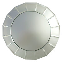 Charge It by Jay 13" Round Beveled Block Glass Mirror Charger Plate - 12/Pack