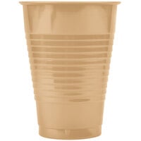 Creative Converting 28103071 12 oz. Glittering Gold Solid Plastic Cup - 240/Case
