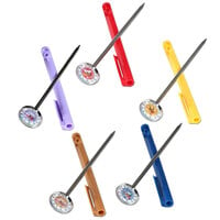 Taylor 6092NFSA HACCP 5" Instant Read Reduce Cross-Contamination Pocket Probe Dial Thermometers   - 5/Set