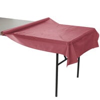 Creative Converting 763122 100' Burgundy Disposable Plastic Tablecover