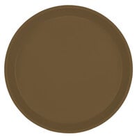 Cambro 1950513 19 1/2" Low Profile Round Bay Leaf Brown Customizable Fiberglass Camtray - 12/Case