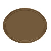 Cambro 2500513 19 1/4" x 24" Oval Bay Leaf Brown Fiberglass Camtray - 6/Case