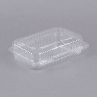 Dart C32UT1 StayLock® 9 3/8" x 6 3/4" x 2 5/8" Clear Hinged Plastic Medium Dome Oblong Container - 250/Case