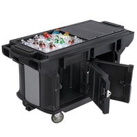 Cambro VBRUT6110 Black 6' Versa Ultra Work Table with Storage and Standard Casters