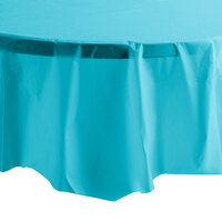 Creative Converting 703552 82" Bermuda Blue OctyRound Plastic Table Cover - 12/Case