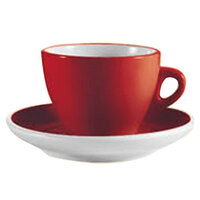 CAC E-75-R Venice 7.5 oz. Red Cup with 5 7/8" Saucer - 36/Case