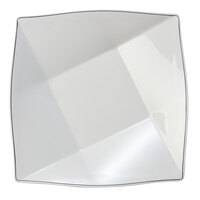 Elite Global Solutions D3311 Viva 11 15/16" White Pillowed Square Plate with Black Trim - 6/Case