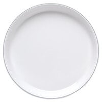 Elite Global Solutions D1109L Viva 8 7/8" White Round Plate with Black Trim - 6/Case