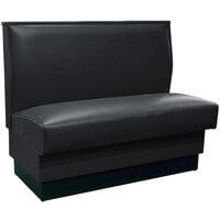 American Tables & Seating 46" Long Black Plain Single Back Fully Upholstered Booth - 42" High