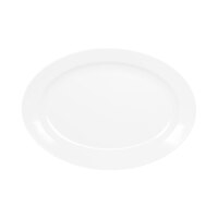 Elite Global Solutions M1914NW The Patriarch Display White 19 3/4" x 14" Oval Melamine Platter