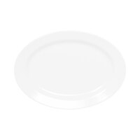 Elite Global Solutions M1611NW The Patriarch Display White 16" x 11 1/2" Oval Melamine Platter