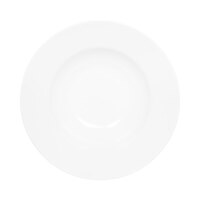 Elite Global Solutions M164NW The Patriarch Display White 7.5 qt. Large Round Rimmed Melamine Bowl