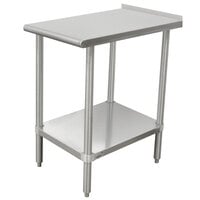 Advance Tabco TFMSU-150 Stainless Steel Equipment Filler Table with Adjustable Undershelf - 30 inch x 15 inch
