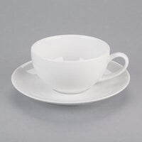 10 Strawberry Street RCP0009 Royal Coupe 10 oz. White Porcelain Oversized Cup / Saucer - 24/Case