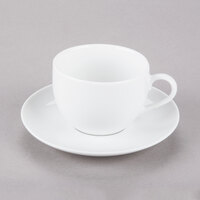 10 Strawberry Street CP0009 Classic Coupe 8 oz. White Porcelain Cup and Saucer - 24/Case