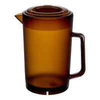 GET P-3064-1-A 64 oz. Customizable Amber Textured Pitcher with Lid - 12/Case