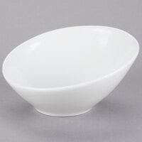 Tuxton GLP-403 TuxTrendz Linx 8 oz. Bright White Slanted China Bowl   - 12/Case