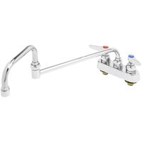 T&S B-1131 Deck Mounted Workboard Faucet with 4" Centers - 18" Double Jointed Swing Nozzle