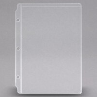 Menu Solutions W206 5 1/2" x 8 1/2" Clear Vinyl Three-Hole Sheet Protector - 25/Pack